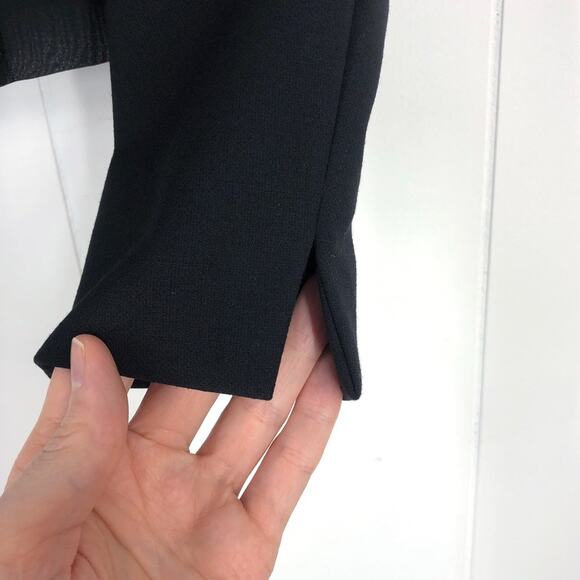 Brooks Brothers Cropped Blazer Jacket Ruffle Hem Wool Blend Career Size 4 Black - Picture 5 of 16